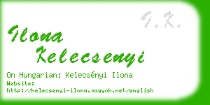 ilona kelecsenyi business card